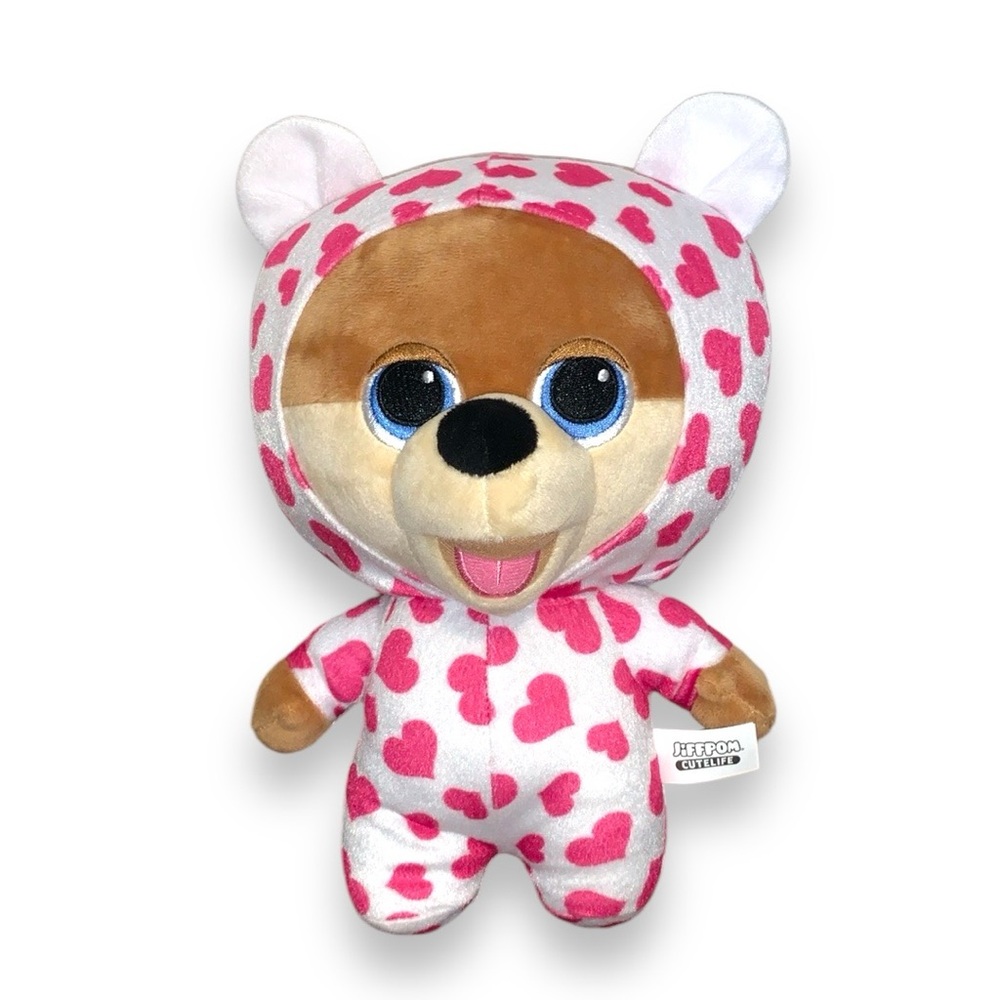 Jiffpom Cutelife Pajama Party 12” Hearts Pomeranian Dog Stuffed Animal Toy  2018